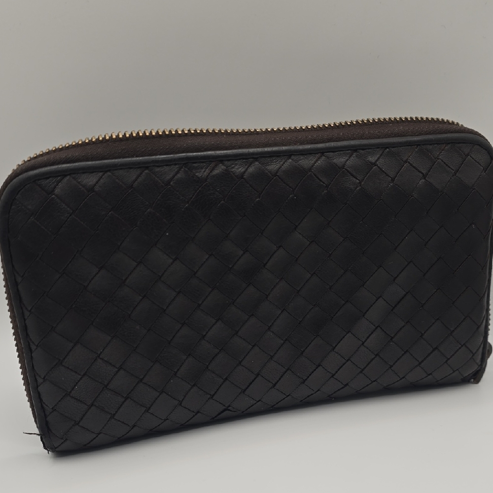 Bottega Veneta Black Woven Wallet